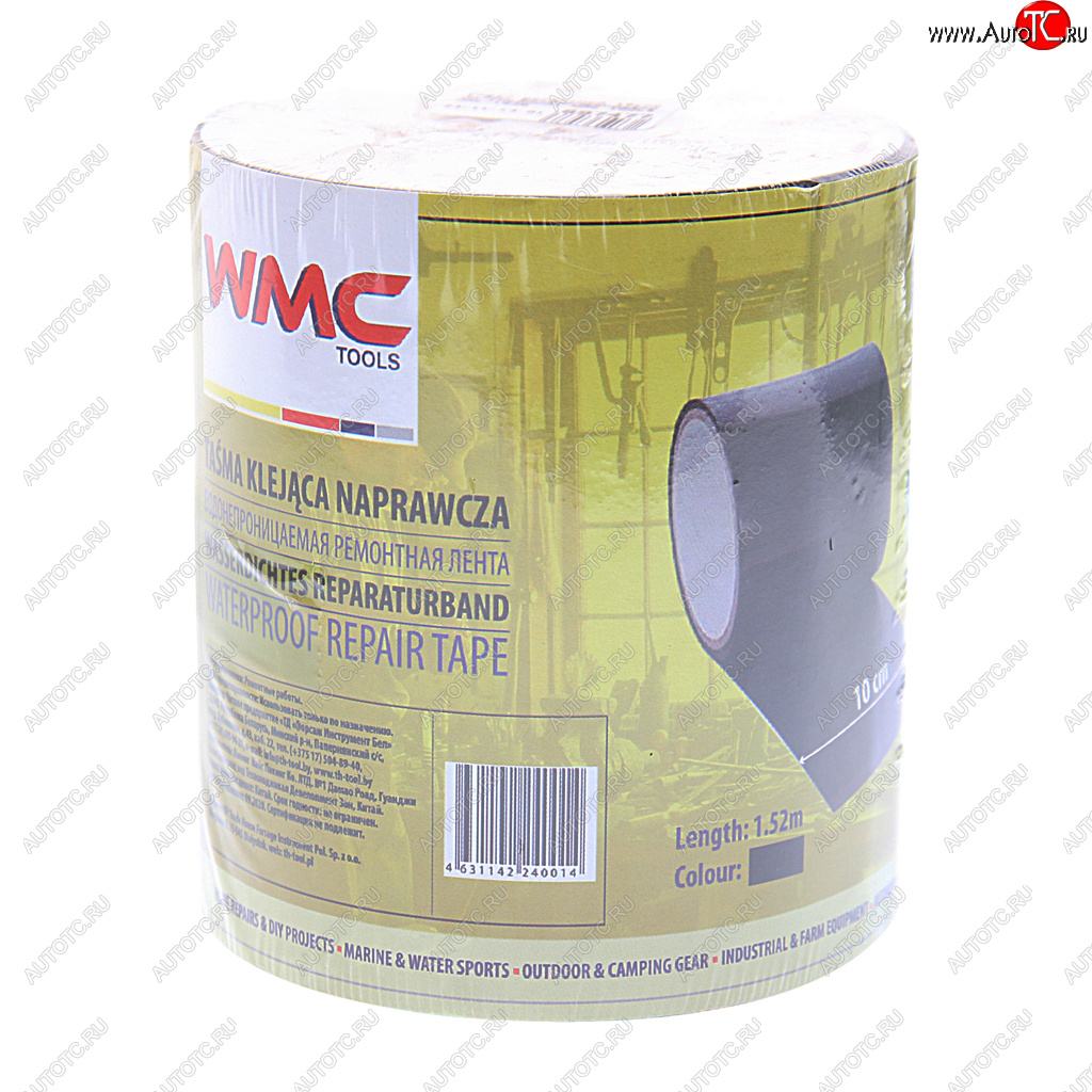 349 р. Скотч ремонтный 10cмх1.52м водонепроницаемый (черный) WMC TOOLS WMC TOOLS wmc-152b  с доставкой в г. Керчь