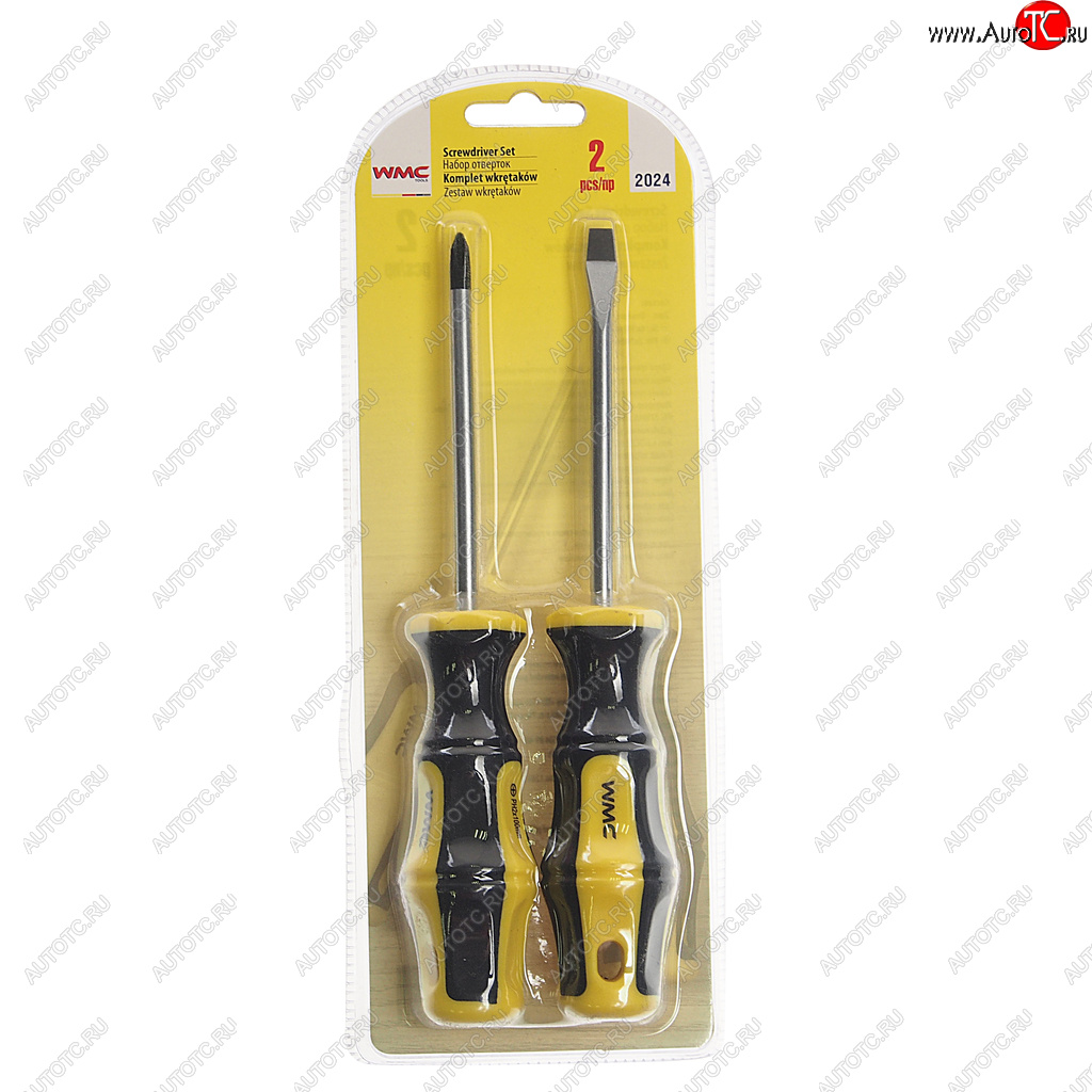 209 р. Набор отверток SL6х100м,PH2х100мм 2 предмета в блистере WMC TOOLS WMC TOOLS wmc-2024  с доставкой в г. Керчь