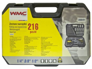 11 549 р. Набор инструментов 216 предметов слесарно-монтажный 14,38,12 DR WMC TOOLS WMC TOOLS wmc-38841  с доставкой в г. Керчь. Увеличить фотографию 2