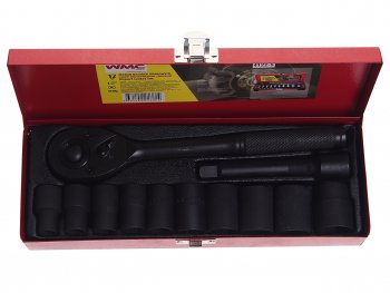 2 399 р. Набор головок ударных 12 6-ти гран. 10-24мм 12 предметов WMC TOOLS WMC TOOLS wmc-4122-5  с доставкой в г. Керчь. Увеличить фотографию 2