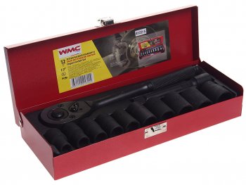 2 399 р. Набор головок ударных 12 6-ти гран. 10-24мм 12 предметов WMC TOOLS WMC TOOLS wmc-4122-5  с доставкой в г. Керчь. Увеличить фотографию 1