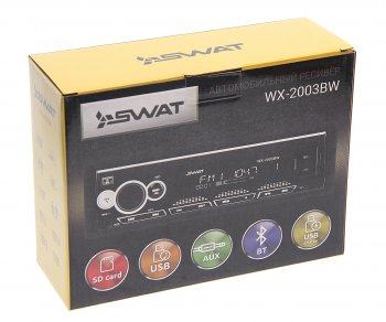 2 559 р. Магнитола автомобильная 1DIN SWAT SWAT wx-2003bw  с доставкой в г. Керчь. Увеличить фотографию 4