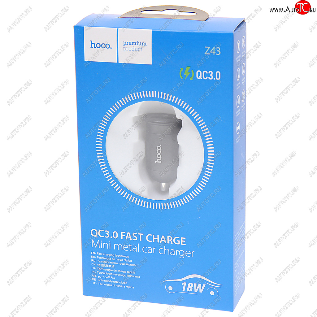 629 р. Устройство зарядное в прикуриватель 1USB 12V HOCO HOCO z43 black  с доставкой в г. Керчь