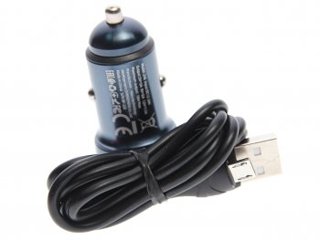 529 р. Устройство зарядное в прикуриватель 1USB 12V кабель micro USB HOCO HOCO z46 blue  с доставкой в г. Керчь. Увеличить фотографию 2