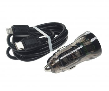 529 р. Устройство зарядное в прикуриватель 1USB + 1 Type C 12V HOCO HOCO z47a black  с доставкой в г. Керчь. Увеличить фотографию 2