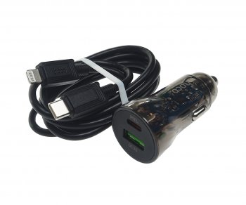 529 р. Устройство зарядное в прикуриватель 1USB + 1 Type C 12V HOCO HOCO z47a black  с доставкой в г. Керчь. Увеличить фотографию 1