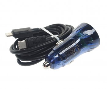 859 р. Устройство зарядное в прикуриватель 1USB 12V кабель USB Type C HOCO HOCO z47a blue  с доставкой в г. Керчь. Увеличить фотографию 2
