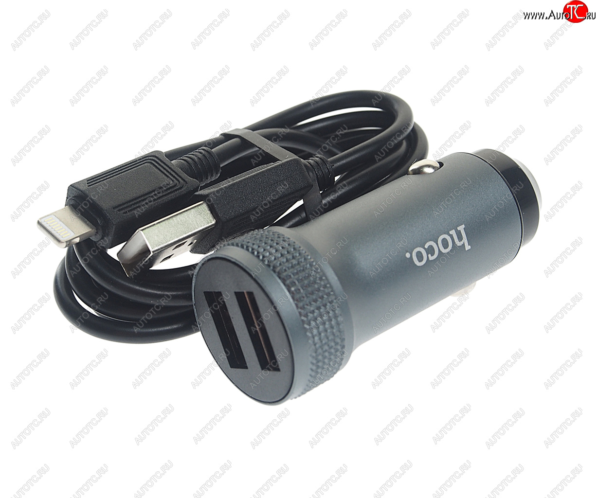 579 р. Устройство зарядное в прикуриватель 1USB 12V кабель iPhone (5-) HOCO HOCO z49 grey HOCO z49 grey  с доставкой в г. Керчь