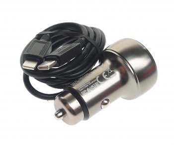 929 р. Устройство зарядное в прикуриватель 1USB 12V кабель USB Type C HOCO HOCO z50 grey  с доставкой в г. Керчь. Увеличить фотографию 2