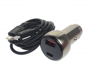 929 р. Устройство зарядное в прикуриватель 1USB 12V кабель USB Type C HOCO HOCO z50 grey  с доставкой в г. Керчь. Увеличить фотографию 1