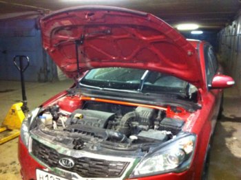3 299 р. Растяжка передних стоек Kia Ceed I (2007-2012), Hyundai i30 I (2007-2011) ТехноМастер ТехноМастер 2904.5800.04  с доставкой в г. Керчь. Увеличить фотографию 1
