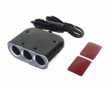 589 р. Разветвитель прикуривателя 3-х гнездовой 12-24V 2USB 1.2А с удлинителем 0.8м черный OLESSON OLESSON ols-1505b  с доставкой в г. Керчь. Увеличить фотографию 3