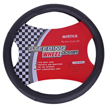 559 р. Оплетка руля (XL) 41-43см черная кожа MISTAR MISTAR mis-lt34c bk (xl)  с доставкой в г. Керчь. Увеличить фотографию 1