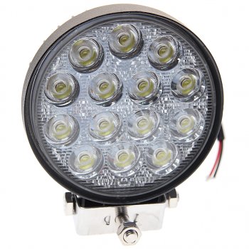 Фара рабочего света круглая 116х116x70мм 42Вт (14 LED) рассеянный свет (Flood) 12-24V MEGAPOWER MEGAPOWER 370-30-009