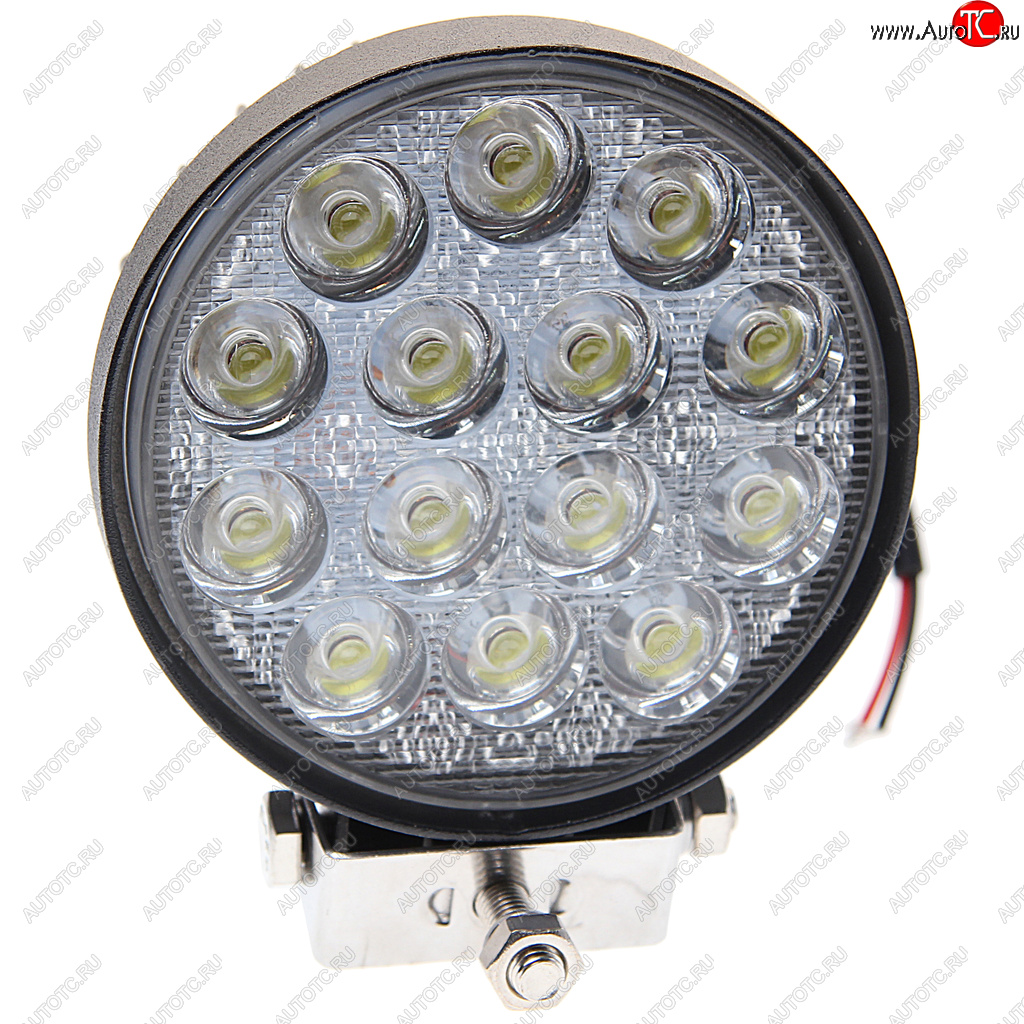 1 399 р. Фара рабочего света круглая 116х116x70мм 42Вт (14 LED) рассеянный свет (Flood) 12-24V MEGAPOWER MEGAPOWER 370-30-009  с доставкой в г. Керчь