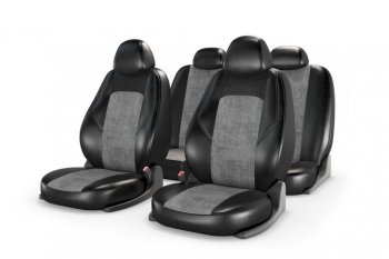 Авточехлы универсальные экокожа-замша черно-серые комплект Ranger Zamsha CARFASHION CARFASHION 11230 CARFASHION 11230