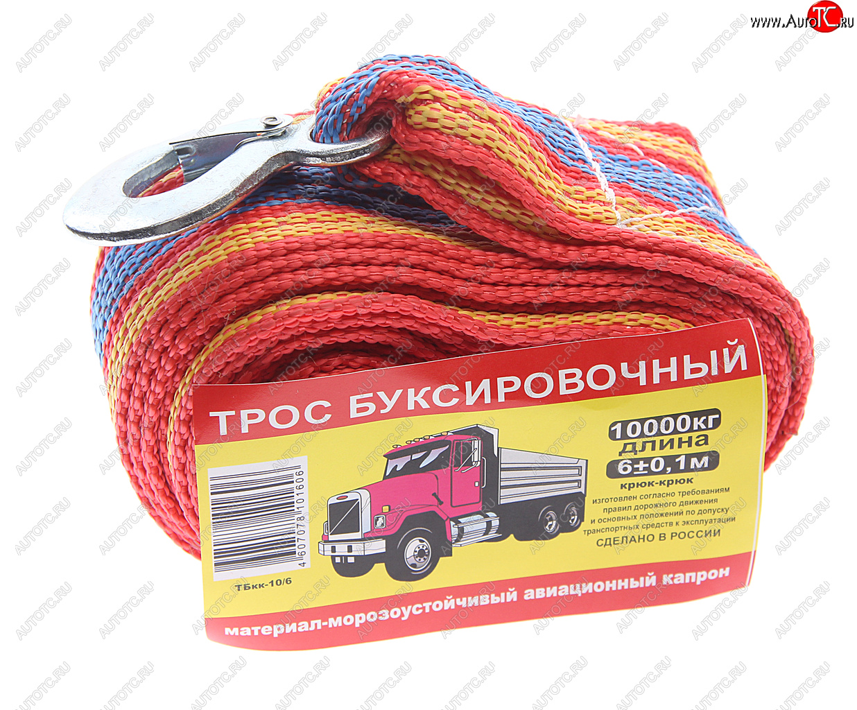 759 р. Трос буксировочный 10т 6м ленточный (крюк-крюк) БОГАТЫРЬ БОГАТЫРЬ тбкк-1006  с доставкой в г. Керчь