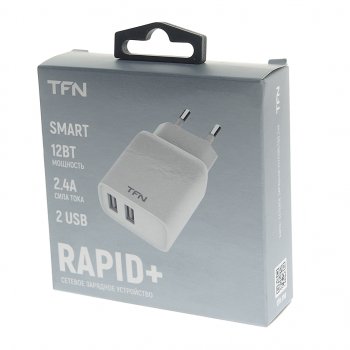359 р. Устройство зарядное в розетку 2 USB TFN TFN tfn-wcrpd12w2uwh  с доставкой в г. Керчь. Увеличить фотографию 3