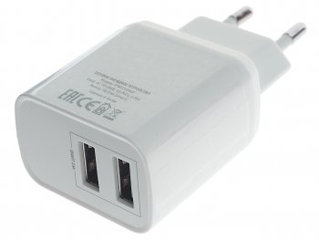 359 р. Устройство зарядное в розетку 2 USB TFN TFN tfn-wcrpd12w2uwh  с доставкой в г. Керчь. Увеличить фотографию 1