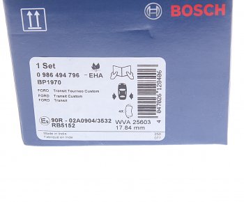 2 599 р. Колодки тормозные задние (4шт.) BOSCH Ford Transit цельнометаллический фургон (2014-2022)  с доставкой в г. Керчь. Увеличить фотографию 4