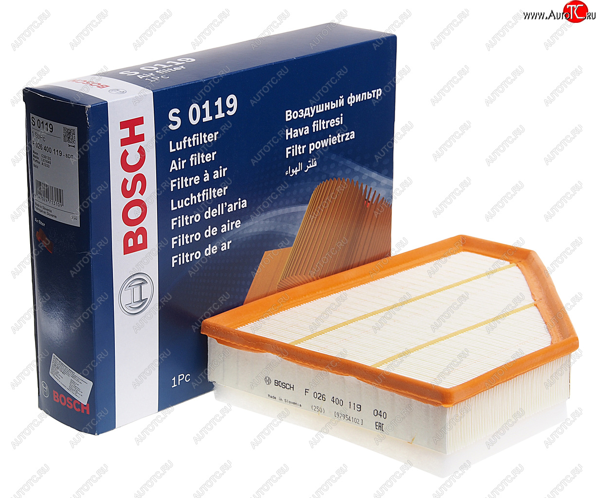 2 079 р. Фильтр воздушный BMW 1 (E81,E87),3 (E90,E92),X1 (E84) (N47N57) BOSCH BOSCH f026400119  с доставкой в г. Керчь