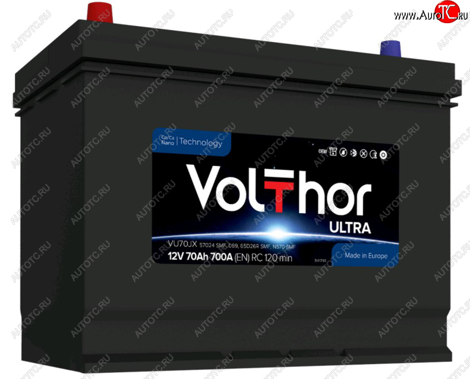 13 799 р. Аккумулятор VOLTHOR Ultra 70Ач VOLTHOR 6ст70(1) 57024 d26  с доставкой в г. Керчь