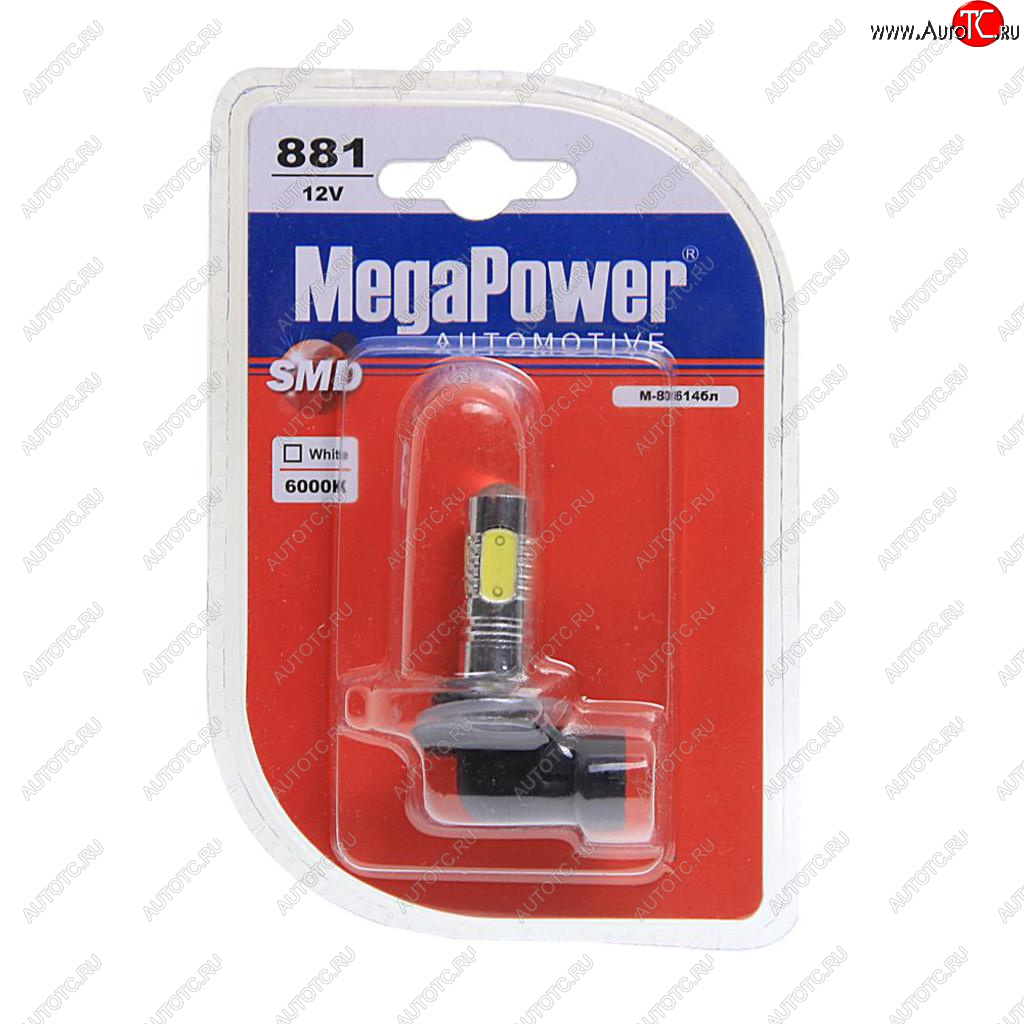 499 р. Лампа светодиодная 12V H27W2 PGJ13 6000K 5 светодиодов блистер (1шт.) MEGAPOWER MEGAPOWER-AUTOMOTIVE 80614бл  с доставкой в г. Керчь