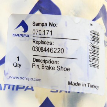 499 р. Палец BPW колодки тормозной (36x135мм) SAMPA SAMPA 070.171  с доставкой в г. Керчь. Увеличить фотографию 3