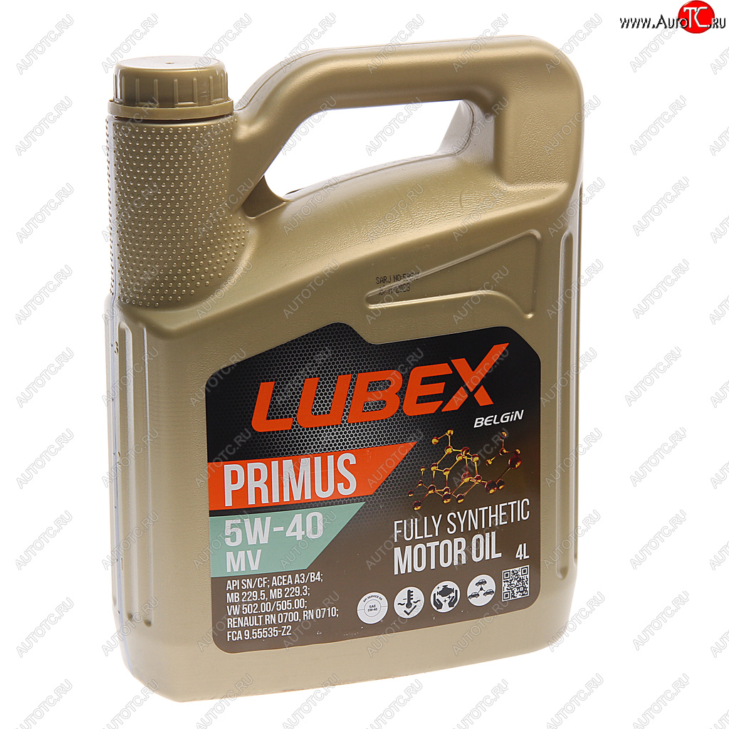 3 889 р. Масло моторное PRIMUS MV CFSN A3B4 5W40 синт.4л LUBEX LUBEX l034-1325-0404  с доставкой в г. Керчь