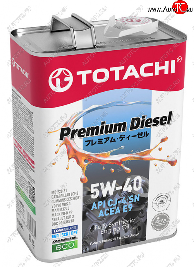 4 299 р. Масло дизельное PREMIUM DIESEL CJ-4E9SMA3B4 5W40 синт.4л TOTACHI TOTACHI 11704  с доставкой в г. Керчь