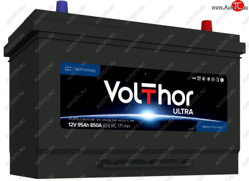 14 499 р. Аккумулятор VOLTHOR Ultra 95Ач обратная полярность VOLTHOR 6ст95(0) 59518 d31  с доставкой в г. Керчь