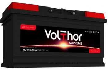 15 999 р. Аккумулятор VOLTHOR Supreme 100Ач обратная полярность VOLTHOR 6ст100(0) 60044  с доставкой в г. Керчь. Увеличить фотографию 1