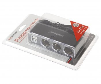 629 р. Разветвитель прикуривателя 3-х гнездовой 12-24V 2USB удлинитель 1.2м. AUTOSTANDART AUTOSTANDART 104222  с доставкой в г. Керчь. Увеличить фотографию 2