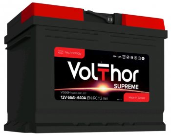 10 999 р. Аккумулятор VOLTHOR Supreme 66Ач обратная полярность VOLTHOR 6ст66(0) 56649  с доставкой в г. Керчь. Увеличить фотографию 1