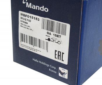 1 739 р. Колодки тормозные PEUGEOT Partner,207,307,1007 CITROEN C4,Berlingo передние (4шт.) MANDO MANDO mbf015153 MANDO mbf015153  с доставкой в г. Керчь. Увеличить фотографию 2