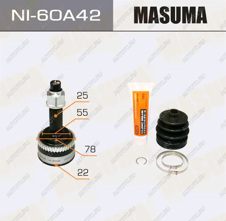 2 999 р. ШРУС наружный NISSAN Almera (95-00) комплект MASUMA MASUMA ni-60a42  с доставкой в г. Керчь