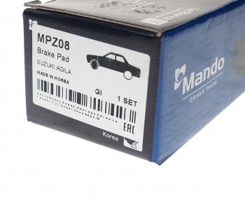1 349 р. Колодки тормозные дисковые передние (4шт.) MANDO Renault Logan 1 рестайлинг (2010-2016)  с доставкой в г. Керчь. Увеличить фотографию 3