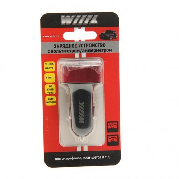 Устройство зарядное в прикуриватель 2USB 12-24V 2.1A с вольтметром WIIIX WIIIX ucc-2-25-vm WIIIX ucc-2-25-vm