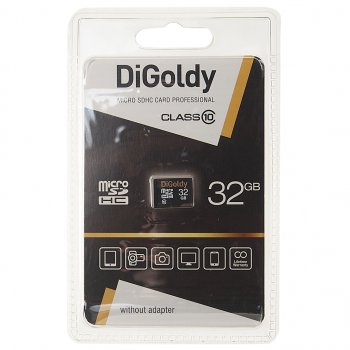 419 р. Карта памяти 32GB MicroSD class 10 DIGOLDY DIGOLDY dg0032gcsdhc10-wa-ad  с доставкой в г. Керчь. Увеличить фотографию 1