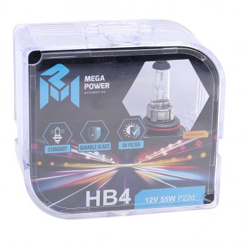359 р. Лампа 12V HB4 55W P22d бокс (2шт.) Standart MEGAPOWER MEGAPOWER 370-33-043  с доставкой в г. Керчь. Увеличить фотографию 4