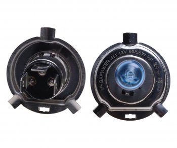 399 р. Лампа 12V H4 6055W P43t +50% бокс (2шт.) MEGAPOWER MEGAPOWER 370-33-019  с доставкой в г. Керчь. Увеличить фотографию 2