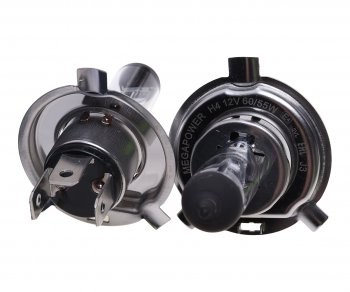 329 р. Лампа 12V H4 6055W P43t бокс (2шт.) Standart MEGAPOWER MEGAPOWER 370-33-022  с доставкой в г. Керчь. Увеличить фотографию 2