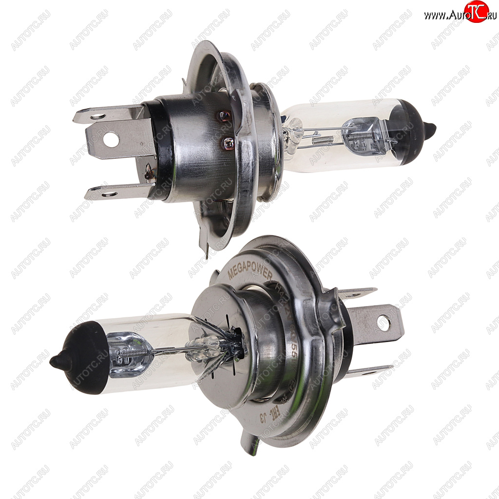 329 р. Лампа 12V H4 6055W P43t бокс (2шт.) Standart MEGAPOWER MEGAPOWER 370-33-022  с доставкой в г. Керчь
