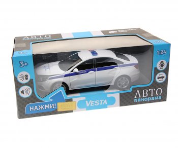 3 499 р. Модель автомобиля ЛАДА Vesta (полиция) металлическая (1:24) АВТОПАНОРАМА АВТОПАНОРАМА jb1251151  с доставкой в г. Керчь. Увеличить фотографию 1