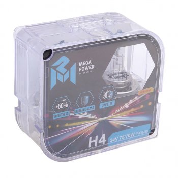 429 р. Лампа 24V H4 7570W P43t-38 +50% бокс (2шт.) MEGAPOWER MEGAPOWER 370-33-024  с доставкой в г. Керчь. Увеличить фотографию 4