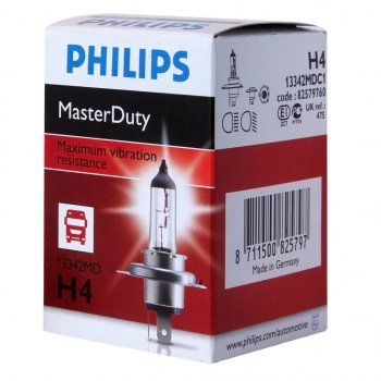 429 р. Лампа 24V H4 7570W P43t-38 Master Duty PHILIPS PHILIPS 13342mdc1  с доставкой в г. Керчь. Увеличить фотографию 1
