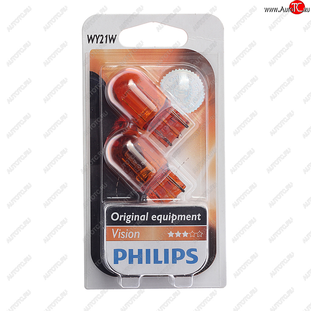 699 р. Лампа 12V WY21W W3x16d желтая блистер (2шт.) Yellow PHILIPS PHILIPS 12071b2  с доставкой в г. Керчь