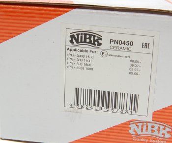 3 199 р. Колодки тормозные передние (4шт.) NIBK Peugeot 308 T7 универсал дорестайлинг (2007-2011)  с доставкой в г. Керчь. Увеличить фотографию 4