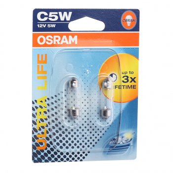 278 р. Лампа 12V C5W SV8.5-8 блистер (2шт.) Ultra Life OSRAM OSRAM 6418ult-02b  с доставкой в г. Керчь. Увеличить фотографию 1
