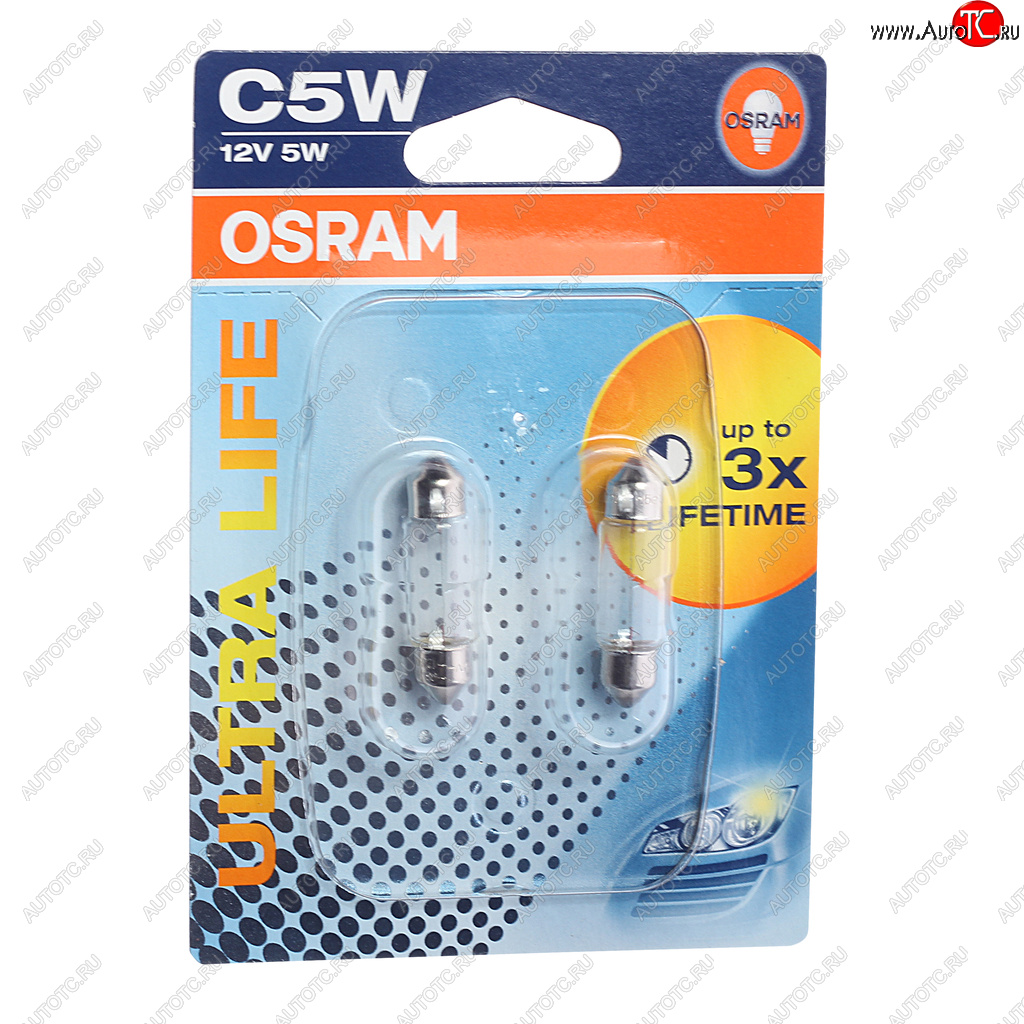 278 р. Лампа 12V C5W SV8.5-8 блистер (2шт.) Ultra Life OSRAM OSRAM 6418ult-02b  с доставкой в г. Керчь